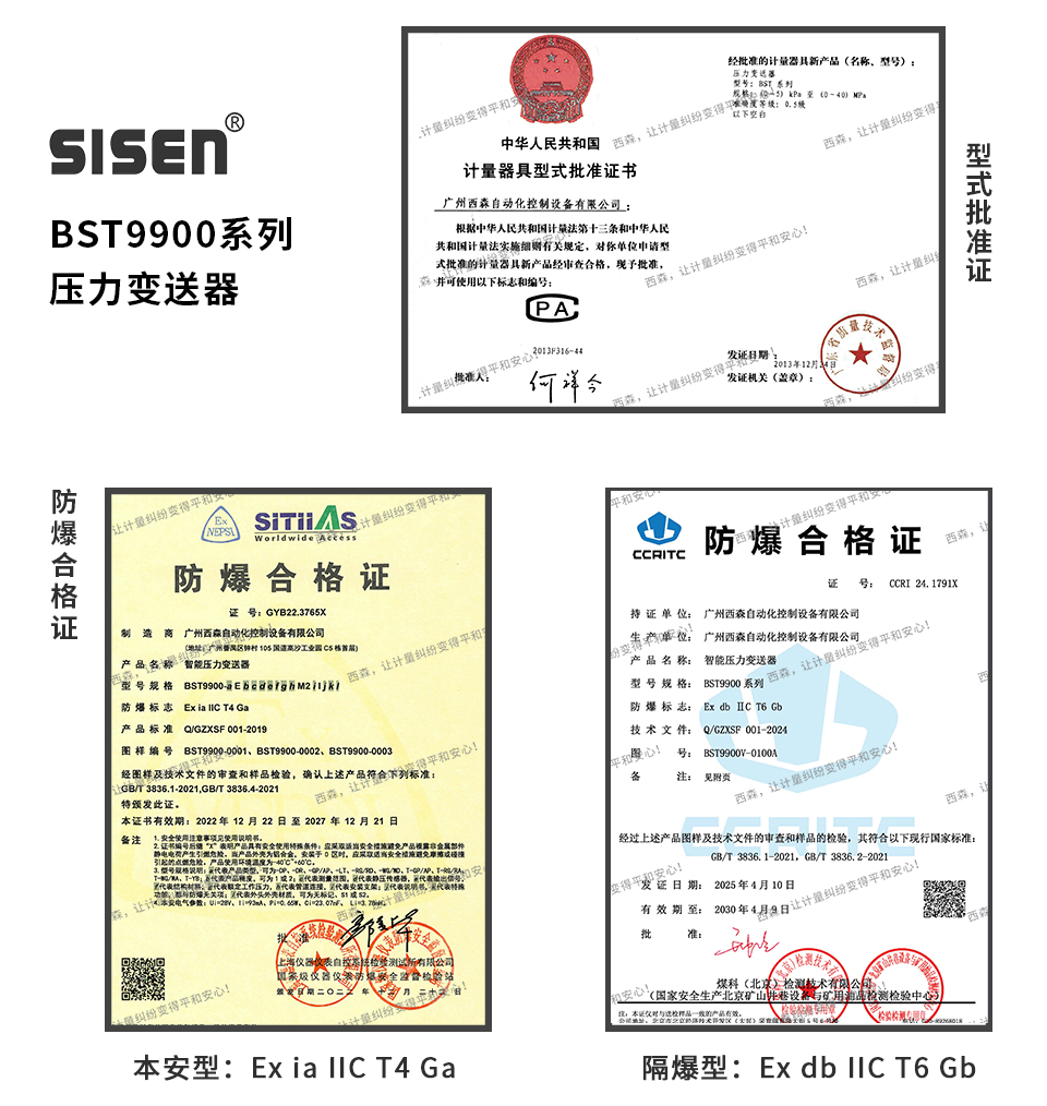 單晶硅遠(yuǎn)傳差壓變送器防爆證書